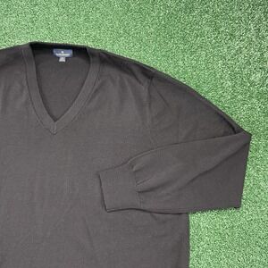 Brooks Brothers Merino Wool V-Neck Sweater Mens Size 2XL XXL Black
